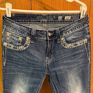 Miss Me High Rise Blue Jeans with Silver Accents